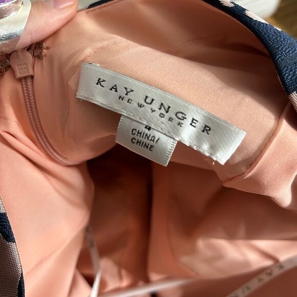 Kay Unger Lydia Satin Fit and Flare Dress in Rose- Size 2 - Picture 9 of 9